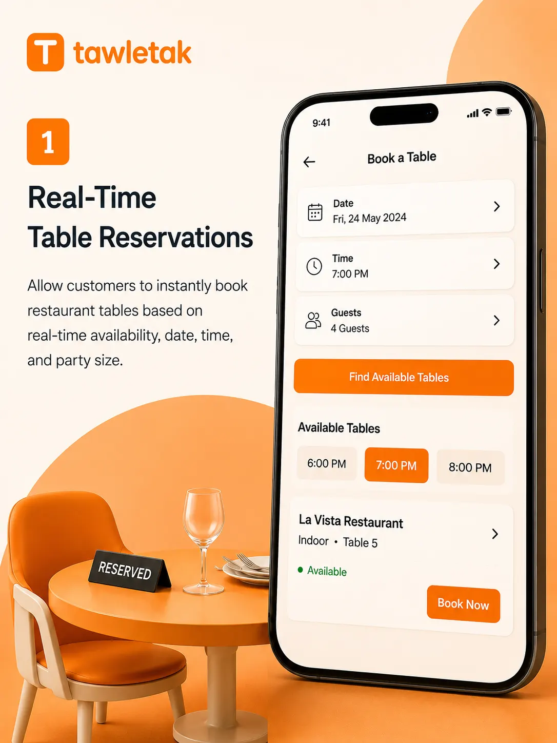 Real-Time Table Reservations